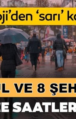 Meteoroloji’den 8 şehir için şiddetli yağış uyarısı yapıldı